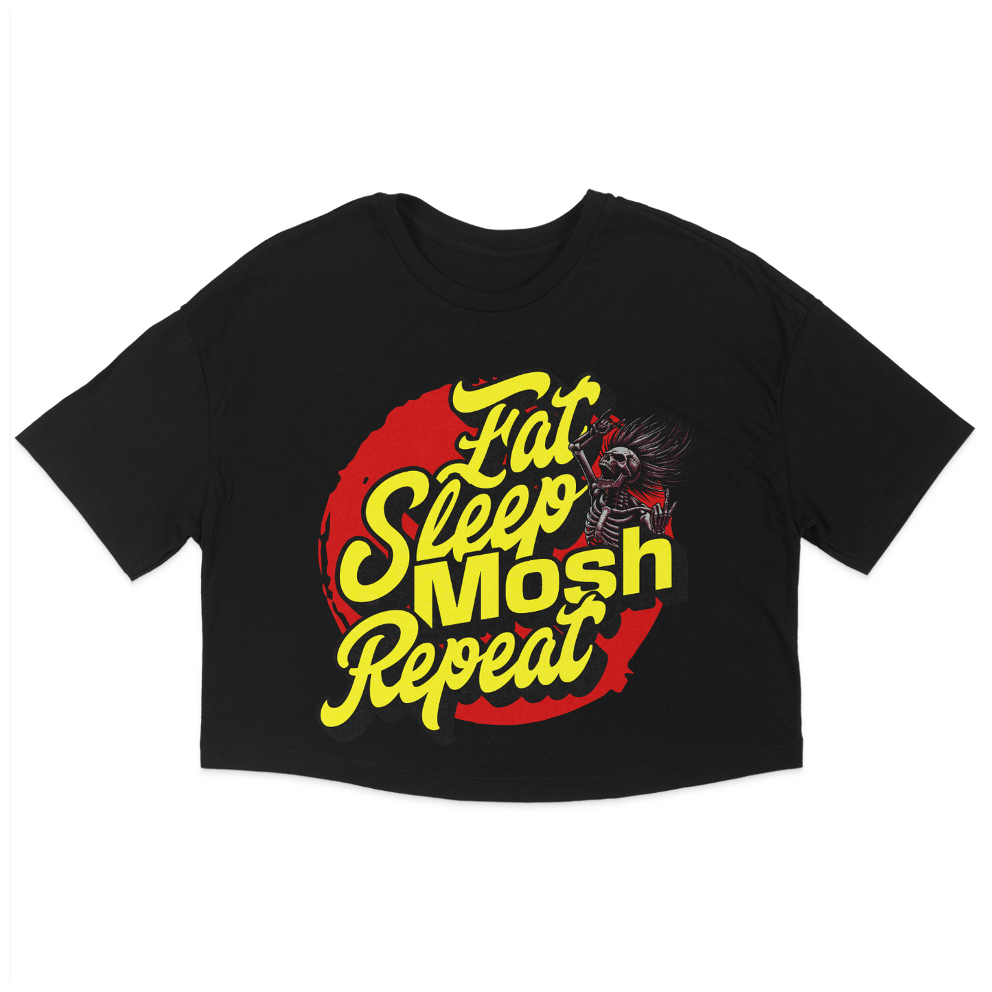 Eat Sleep Mosh Repeat Jersey Crop Top