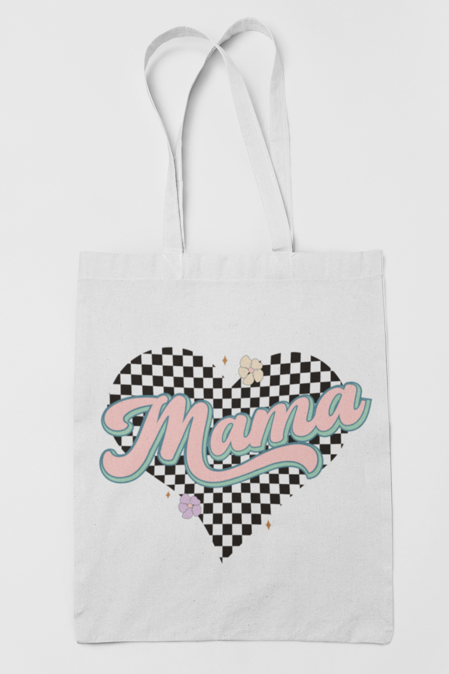 Checkered Mama Canvas Tote Bag