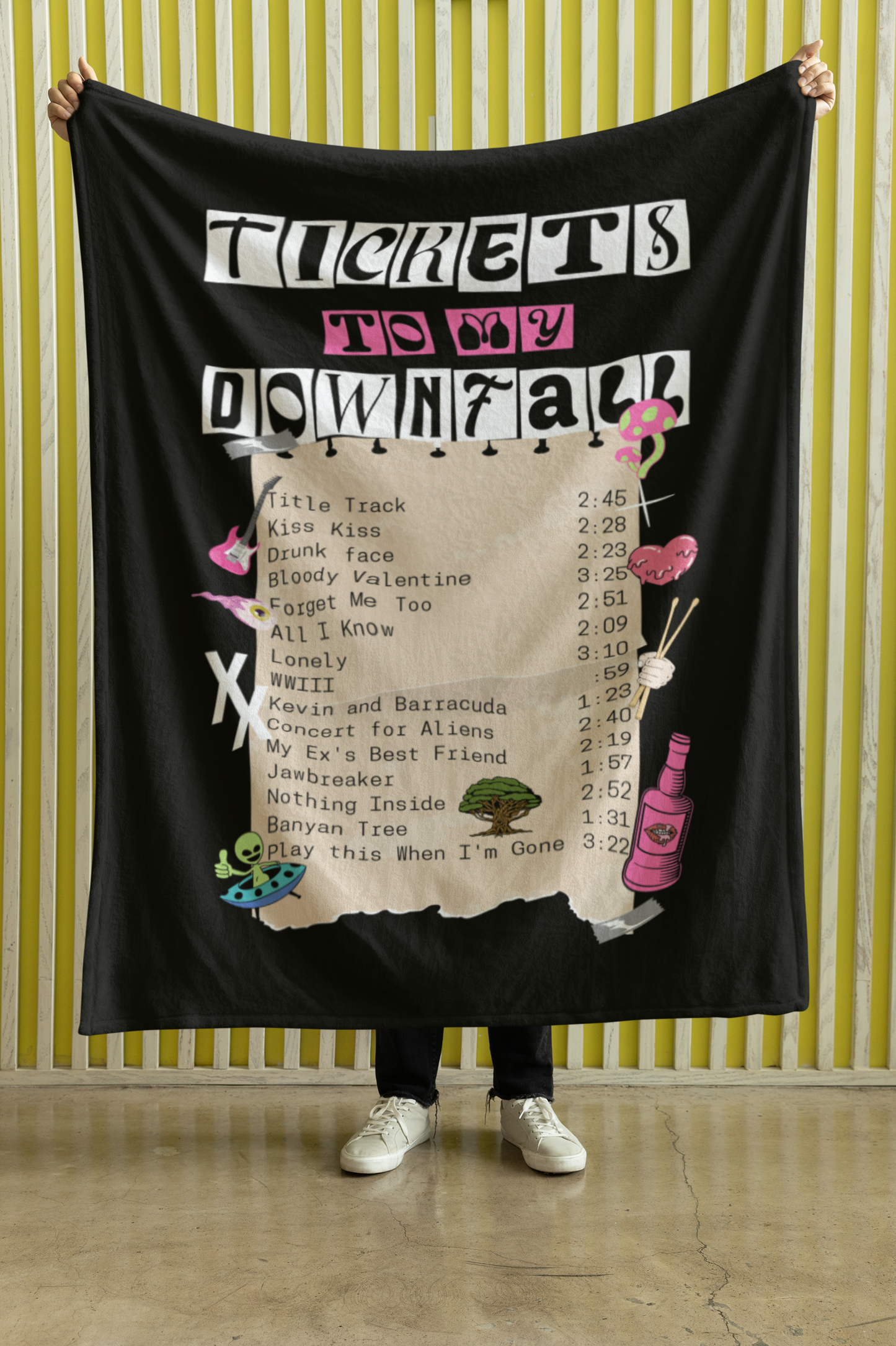 Tickets To My Downfall Tracklist Cozy Plush Blanket *PRE-ORDER*